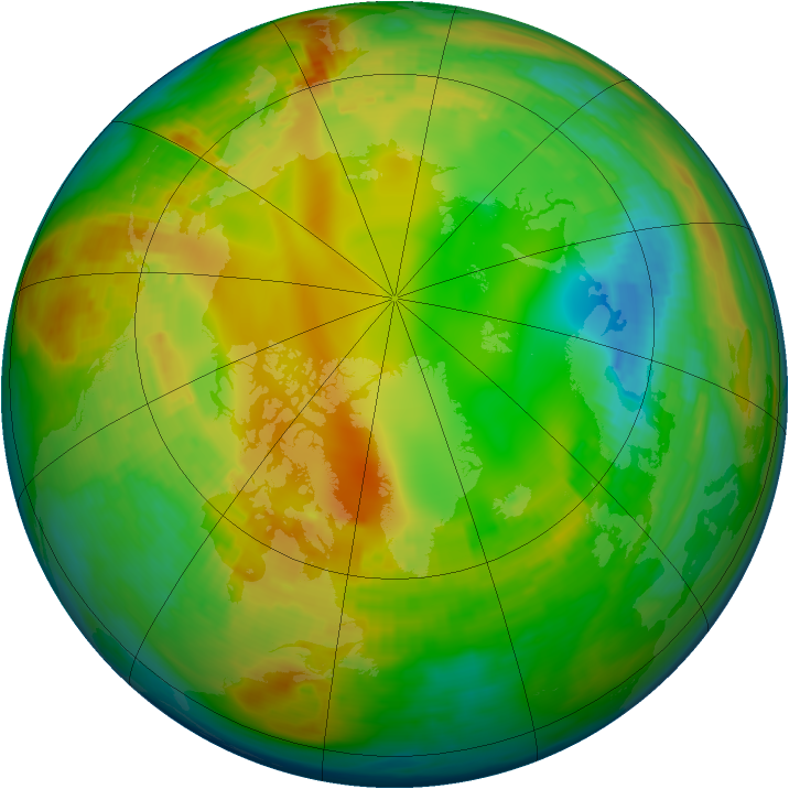 Arctic ozone map for 02 February 1992